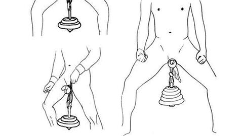 Das Aufhängen eines Gewichts ist eine beliebte Technik zur Verlängerung des männlichen Penis. 