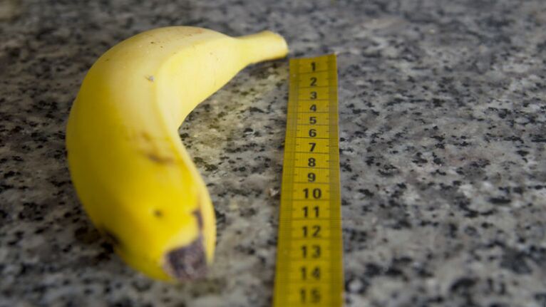 Penisvermessung nach Eichelvergrößerung am Beispiel einer Banane